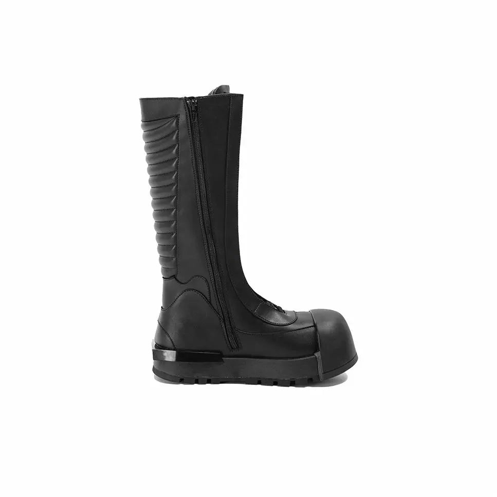 FVVO丨Ironclad Beetle PU Black Leather Boots-Black&High - PSYLOS 1, FVVO丨Ironclad Beetle PU Black Leather Boots-Black&High, Boots, FVVO&ROCKSTA•JAPAN, PSYLOS 1